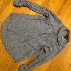 Jones New York 100% Linen Light Blue shirt